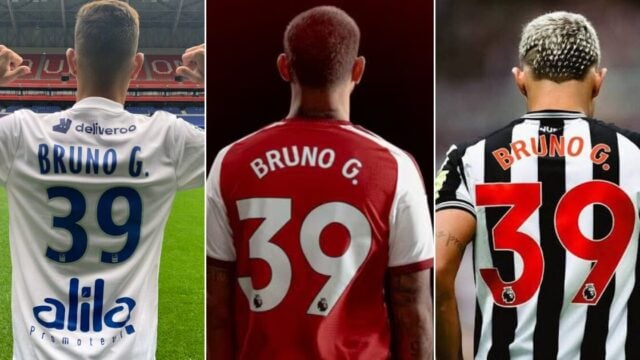 Why does Bruno Guimaraes wear the number 39?